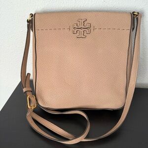 Tory Burch McGraw Pebbled Leather Swingpack Crossbody Bag